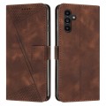 For Samsung Galaxy M15 / F15 Dream Triangle Leather Phone Case with Long Lanyard(Brown)
