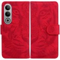 For OnePlus Nord CE4 5G Tiger Embossing Pattern Flip Leather Phone Case(Red)