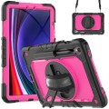 For Samsung Galaxy Tab S9 / S8 / S7 Silicone + PC Tablet Case(Black+Rose Red)