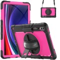 For Samsung Galaxy Tab S9 Ultra / S8 Ultra Silicone + PC Tablet Case(Black+Rose Red)