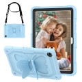 For Samsung Galaxy Tab A9+ Butterfly Kickstand Heavy Duty Hard Rugged Tablet Case(Ice Blue)