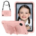 For Samsung Galaxy Tab A9 Butterfly Kickstand Heavy Duty Hard Rugged Tablet Case(Rose Pink)