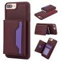 For iPhone 7 Plus / 8 Plus RFID Anti-theft Detachable Card Bag Leather Phone Case(Wine Red)