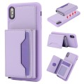 For iPhone XS Max RFID Anti-theft Detachable Card Bag Leather Phone Case(Purple)