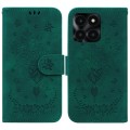 For Honor X6a Butterfly Rose Embossed Leather Phone Case(Green)