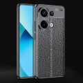 For Xiaomi Redmi Note 13 4G Litchi Texture Shockproof TPU Phone Case(Black)