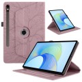 For Samsung Galaxy Tab S9 FE / S9 X510 Tree Life Embossed Rotation Leather Smart Tablet Case(Rose Go