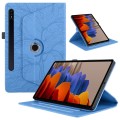 For Samsung Galaxy Tab S9 / S7 / S8 Tree Life Embossed Rotation Leather Tablet Case(Blue)