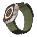 For Apple Watch Series 7 45mm AW Nylon Two-Section Watch Band(Army Green)