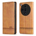 For OPPO Find X7 AZNS Magnetic Calf Texture Flip Leather Phone Case(Light Brown)