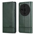 For OPPO Find X7 Ultra AZNS Magnetic Calf Texture Flip Leather Phone Case(Dark Green)