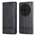 For OPPO Find X7 Ultra AZNS Magnetic Calf Texture Flip Leather Phone Case(Black)