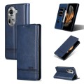 For OPPO Reno11 Global AZNS Magnetic Calf Texture Flip Leather Phone Case(Dark Blue)
