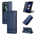 For OPPO Reno11 F AZNS Magnetic Calf Texture Flip Leather Phone Case(Dark Blue)