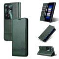 For OPPO Reno11 F AZNS Magnetic Calf Texture Flip Leather Phone Case(Dark Green)