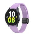 For Samsung Galaxy Watch 6 Magnetic Folding Black Buckle Silicone Watch Band(Purple)
