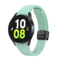 For Samsung Galaxy Watch 6 Magnetic Folding Black Buckle Silicone Watch Band(Light Green)