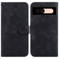 For Google Pixel 8a Lily Embossed Leather Phone Case(Black)
