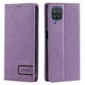 For Samsung Galaxy A12 / M12 / F12 TTUDRCH RFID Retro Texture Magnetic Leather Phone Case(Purple)