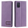 For Samsung Galaxy A41 TTUDRCH RFID Retro Texture Magnetic Leather Phone Case(Purple)