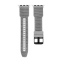 For Apple Watch SE 2022 44mm Hybrid Braid Nylon Silicone Watch Band(Grey)