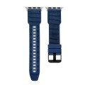 For Apple Watch 6 44mm Hybrid Braid Nylon Silicone Watch Band(Blue)