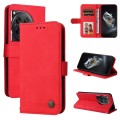 For OnePlus 12 Skin Feel Life Tree Metal Button Leather Phone Case(Red)
