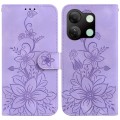 For Infinix Smart 7 HD Lily Embossed Leather Phone Case(Purple)