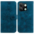 For Infinix Smart 7 HD Lily Embossed Leather Phone Case(Dark Blue)