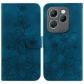 For Infinix Hot 40 / Hot 40 Pro Lily Embossed Leather Phone Case(Dark Blue)