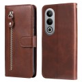 For OnePlus Ace 3V Fashion Calf Texture Zipper Leather Phone Case(Brown)