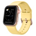 For Apple Watch Ultra 49mm Pin Buckle Silicone Watch Band(Yellow)