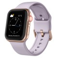 For Apple Watch Series 8 45mm Pin Buckle Silicone Watch Band(Baby Purple)