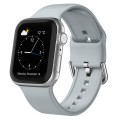 For Apple Watch Series 8 45mm Pin Buckle Silicone Watch Band(Light Grey)