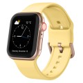 For Apple Watch SE 2022 40mm Pin Buckle Silicone Watch Band(Yellow)