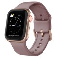 For Apple Watch SE 2022 44mm Pin Buckle Silicone Watch Band(Smoked Purple)