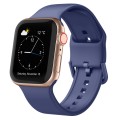 For Apple Watch Series 7 41mm Pin Buckle Silicone Watch Band(Violet Gray)