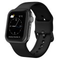 For Apple Watch Series 7 45mm Pin Buckle Silicone Watch Band(Black)