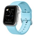 For Apple Watch SE 40mm Pin Buckle Silicone Watch Band(Light Blue)