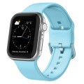 For Apple Watch 5 44mm Pin Buckle Silicone Watch Band(Light Blue)