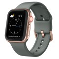 For Apple Watch Series 4 44mm Pin Buckle Silicone Watch Band(Olive)