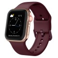 For Apple Watch Series 3 38mm Pin Buckle Silicone Watch Band(Wine Red)