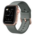 For Apple Watch Series 3 42mm Pin Buckle Silicone Watch Band(Olive)