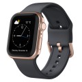 For Apple Watch Series 2 42mm Pin Buckle Silicone Watch Band(Dark Grey)