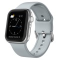 For Apple Watch Series 9 41mm Pin Buckle Silicone Watch Band(Light Grey)