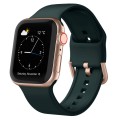 For Apple Watch Series 9 41mm Pin Buckle Silicone Watch Band(Dark Green)