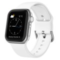 For Apple Watch Series 9 45mm Pin Buckle Silicone Watch Band(White)