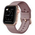 For Apple Watch Series 9 45mm Pin Buckle Silicone Watch Band(Smoked Purple)
