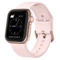 For Apple Watch SE 2023 44mm Pin Buckle Silicone Watch Band(Pink Sand)