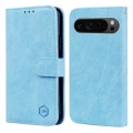 For Google Pixel 9 Skin Feeling Oil Leather Texture PU + TPU Phone Case(Light Blue)